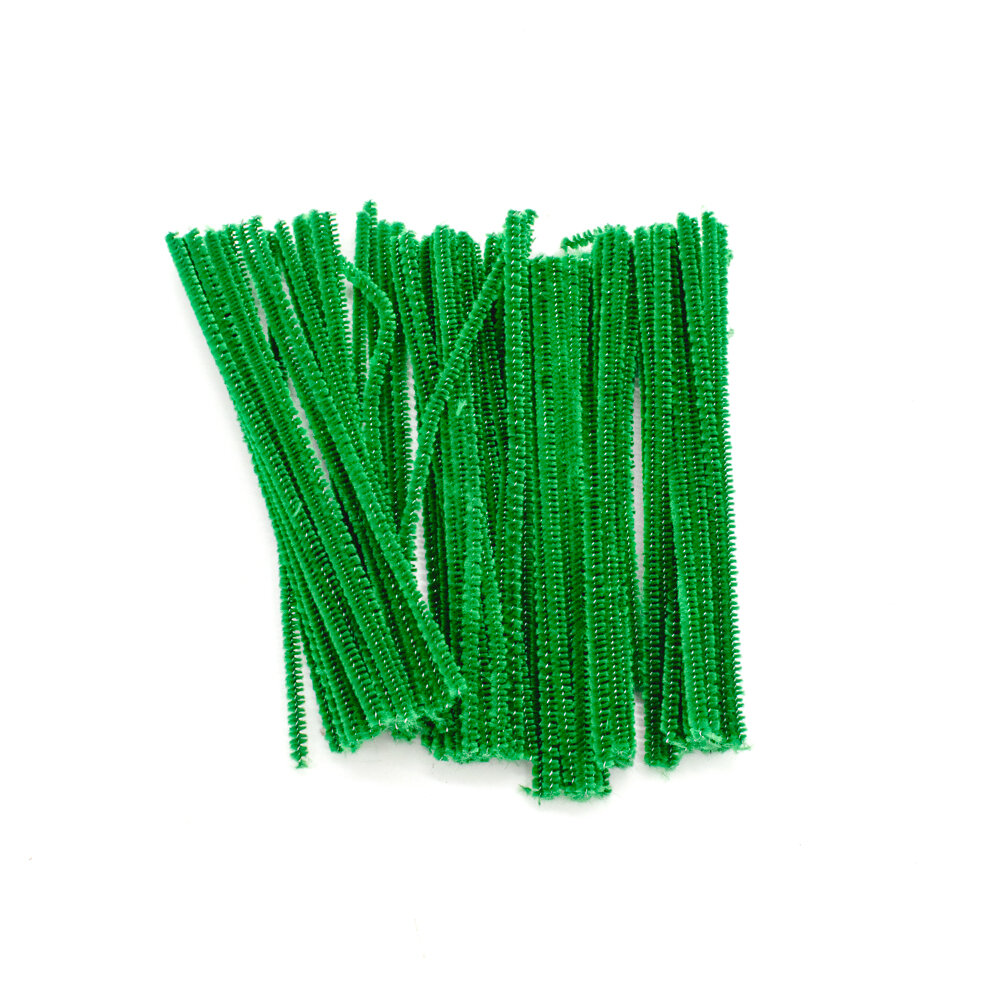 Acrylic Pipecleaners 15cm Green pack 100