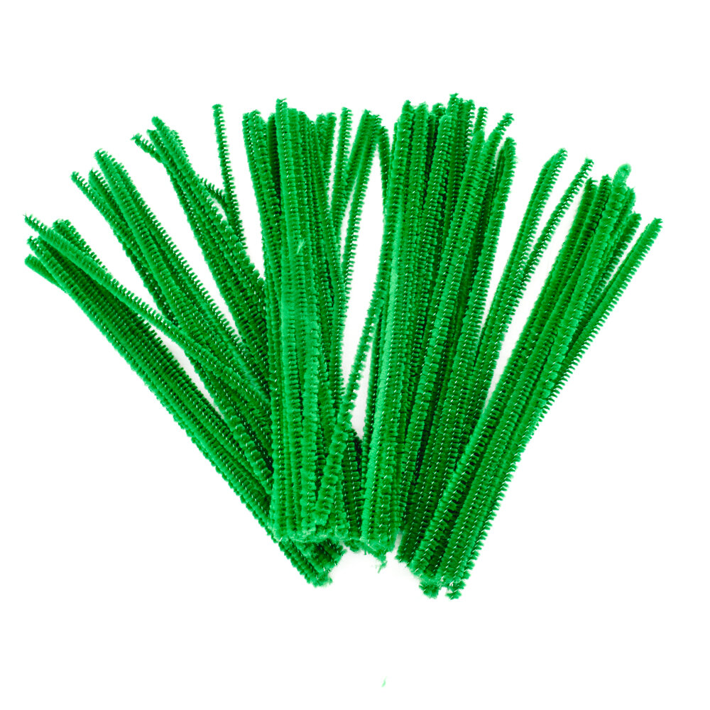 Acrylic Pipecleaners 15cm Green pack 100
