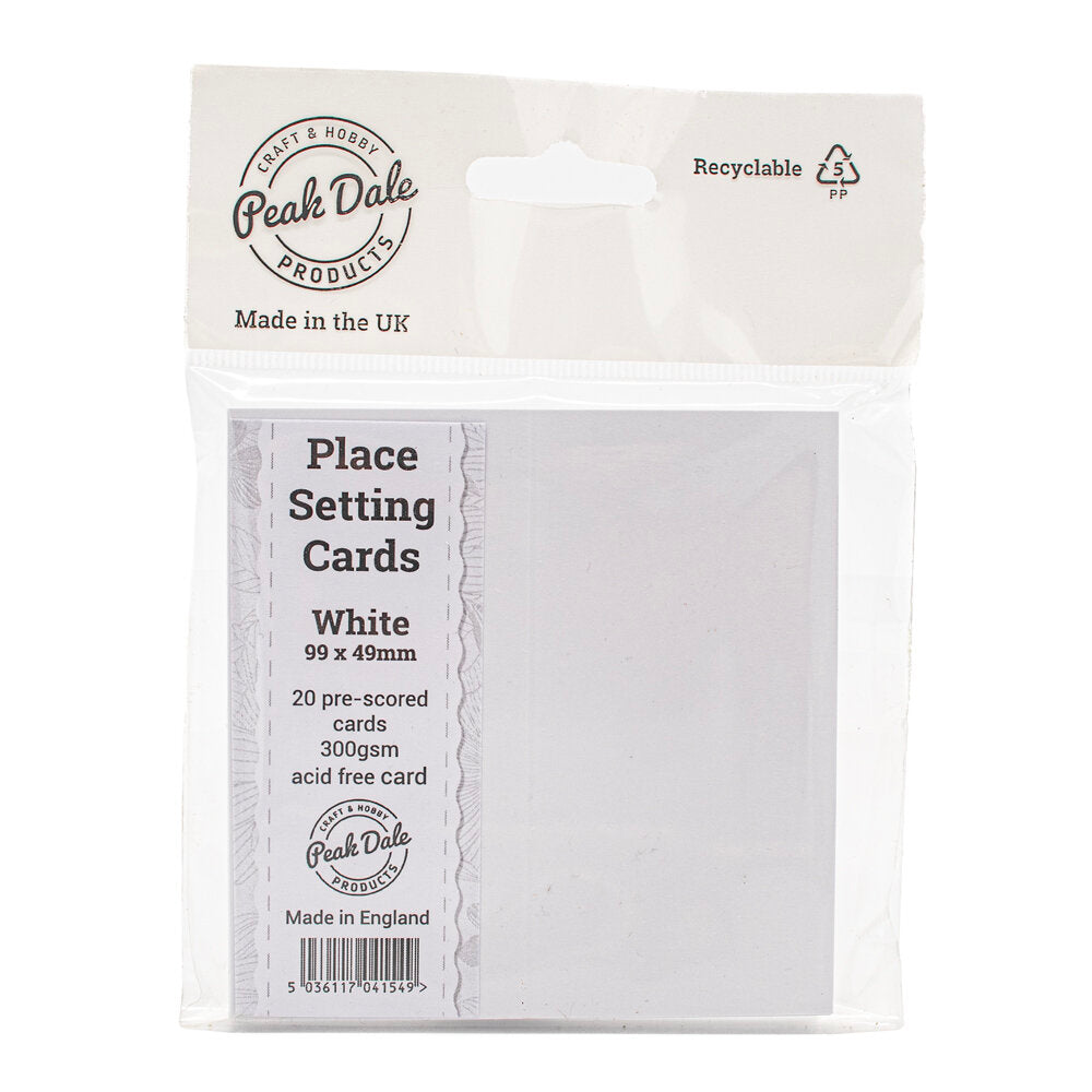 Place Setting Cards White Pack of 20
