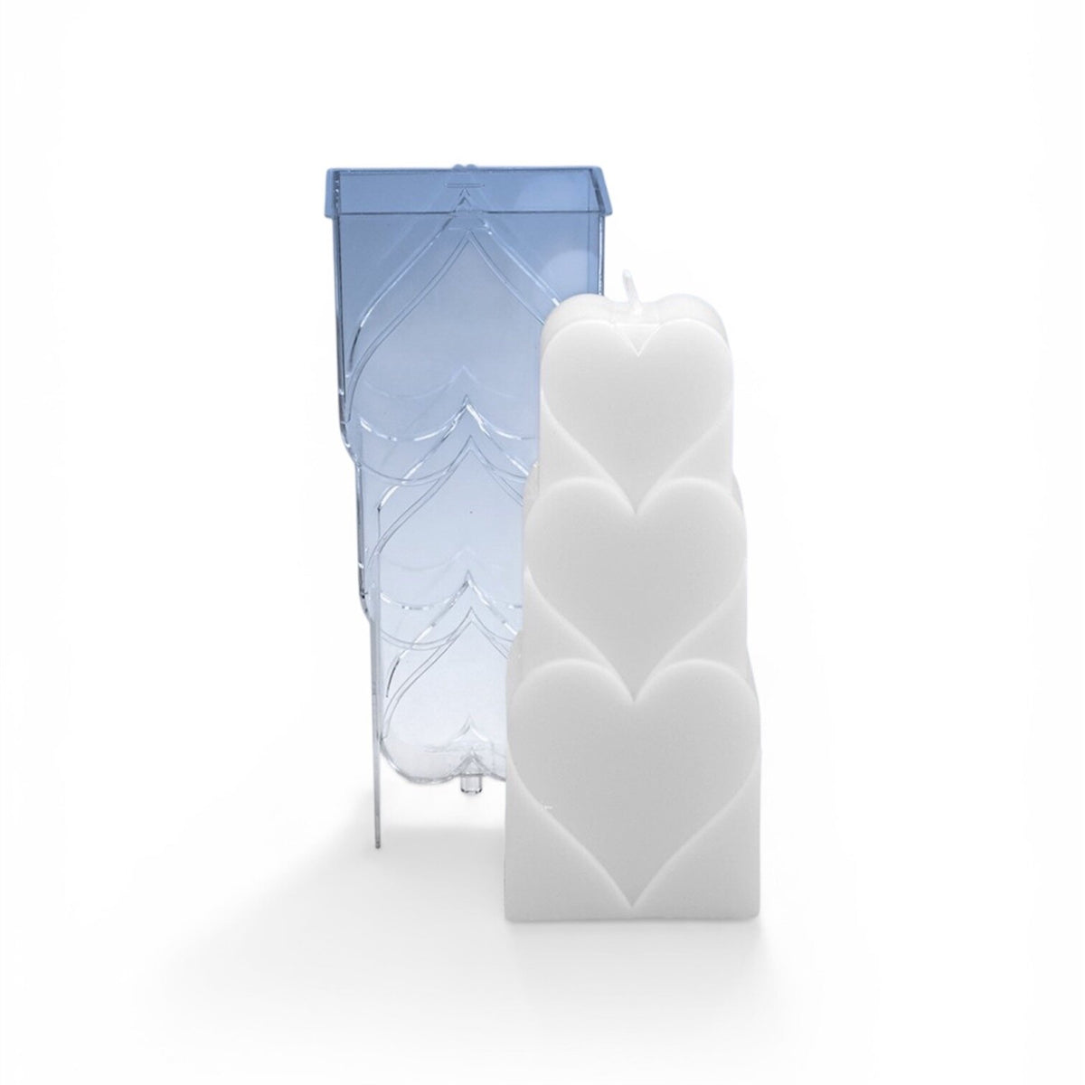 PM33 Candle Mould Stepped Heart 182mm High