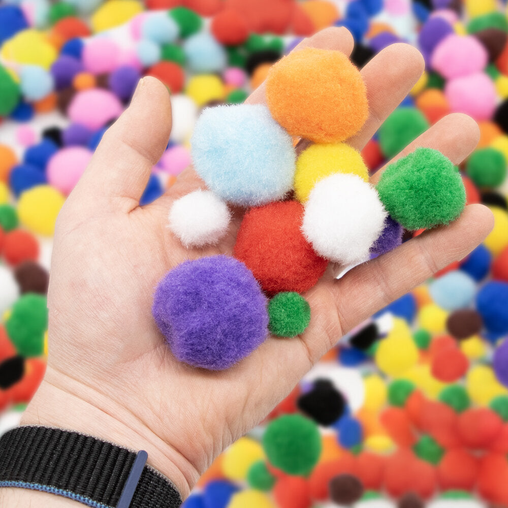 Pom Poms Asst Colours & Sizes Approx 300