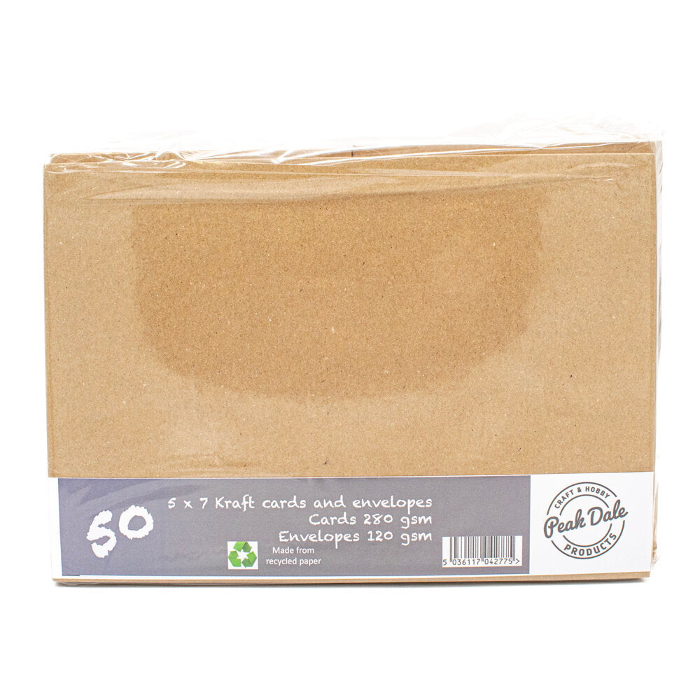 Cards Singlefold 50 PACK 5 x 7 Brown Kraft