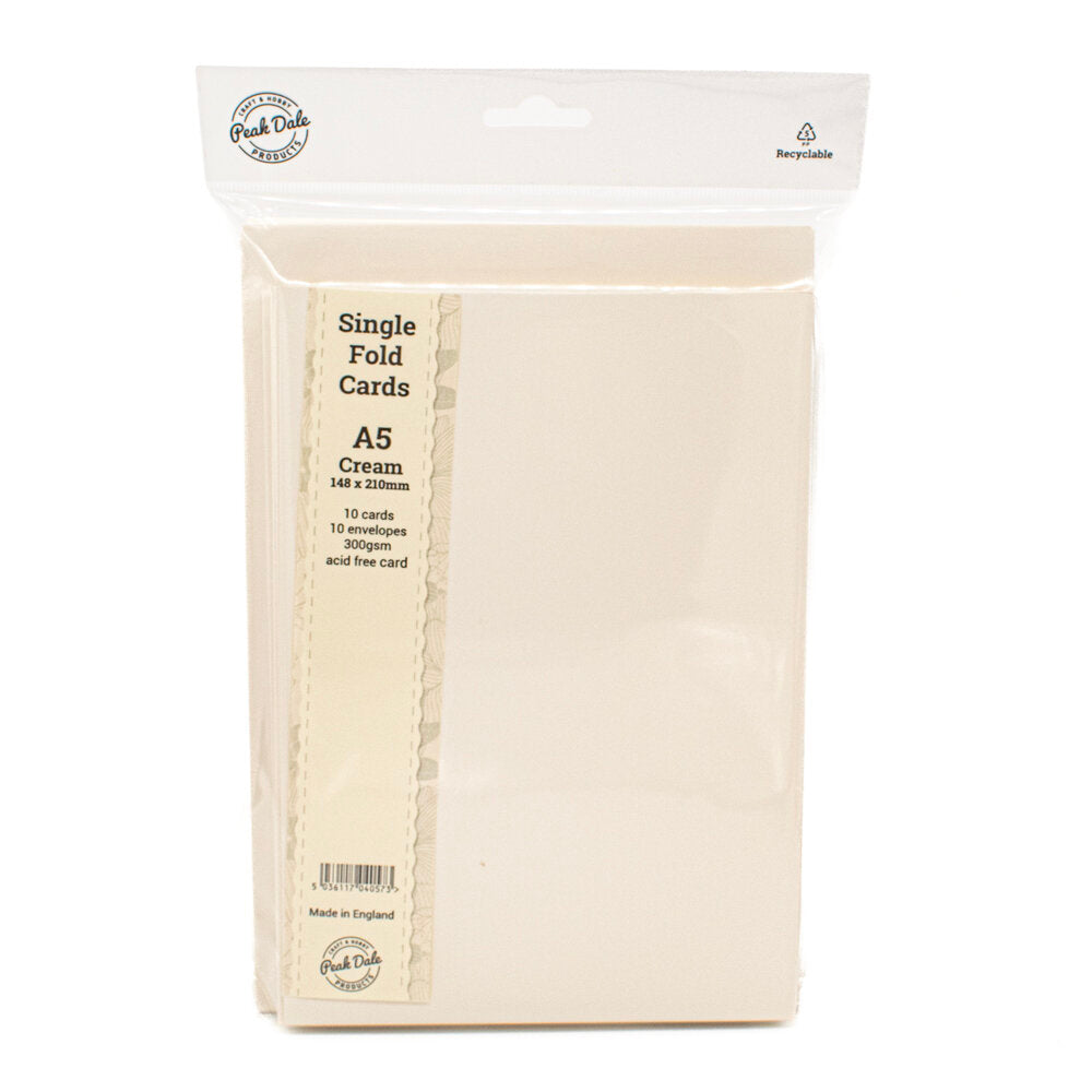 Cards Singlefold A5 Cream Pack of 10