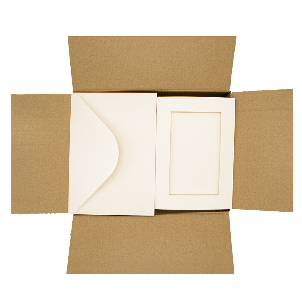 Cards A5 Cream with Rectangle Aperture Pack of 50- A5-4