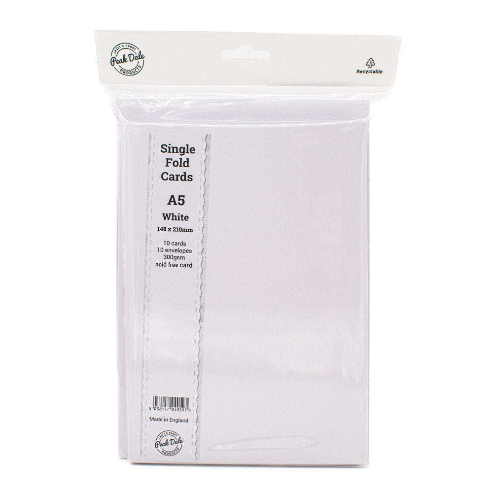 Cards Singlefold A5 White Pack of 10