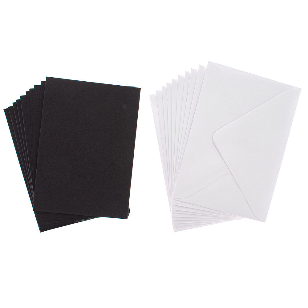 Cards Singlefold A6 Black Pack of 10