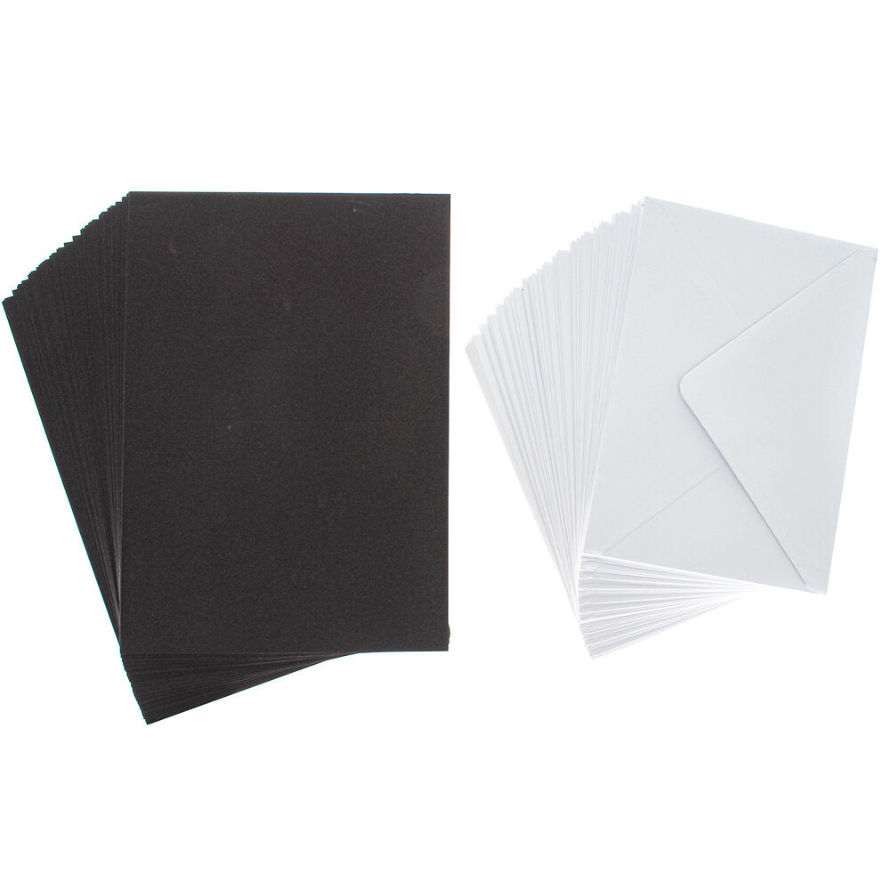 Cards Singlefold 50 PACK A6 Black
