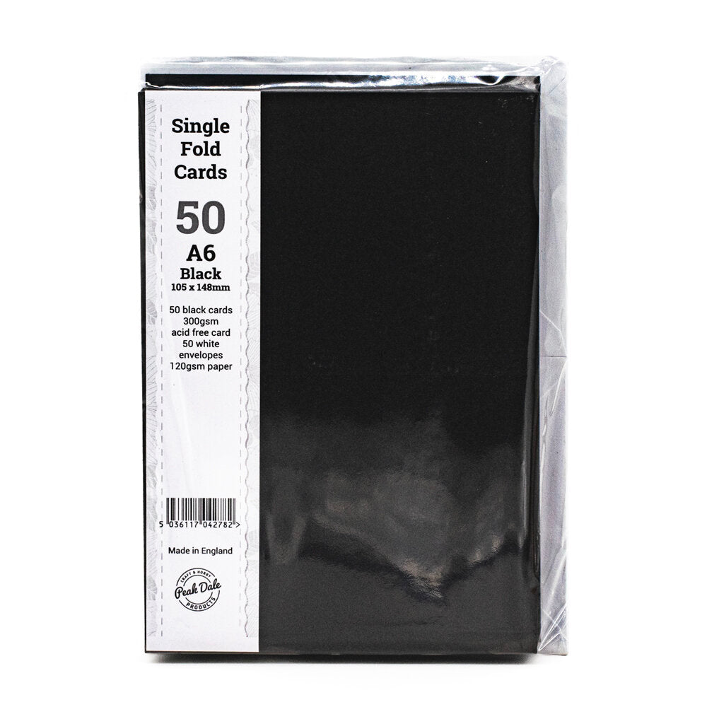 Cards Singlefold 50 PACK A6 Black