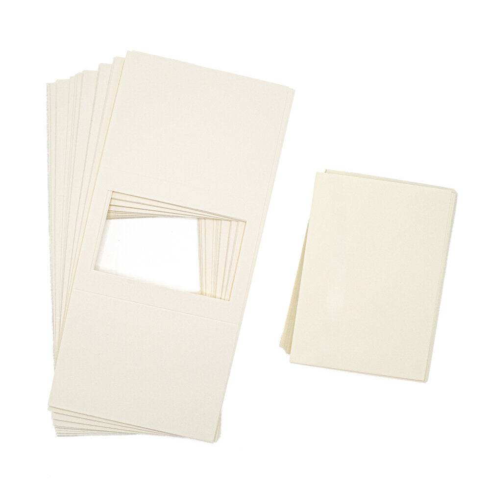 Cards A6 Cream with Rect Aperture (50) - A6-4