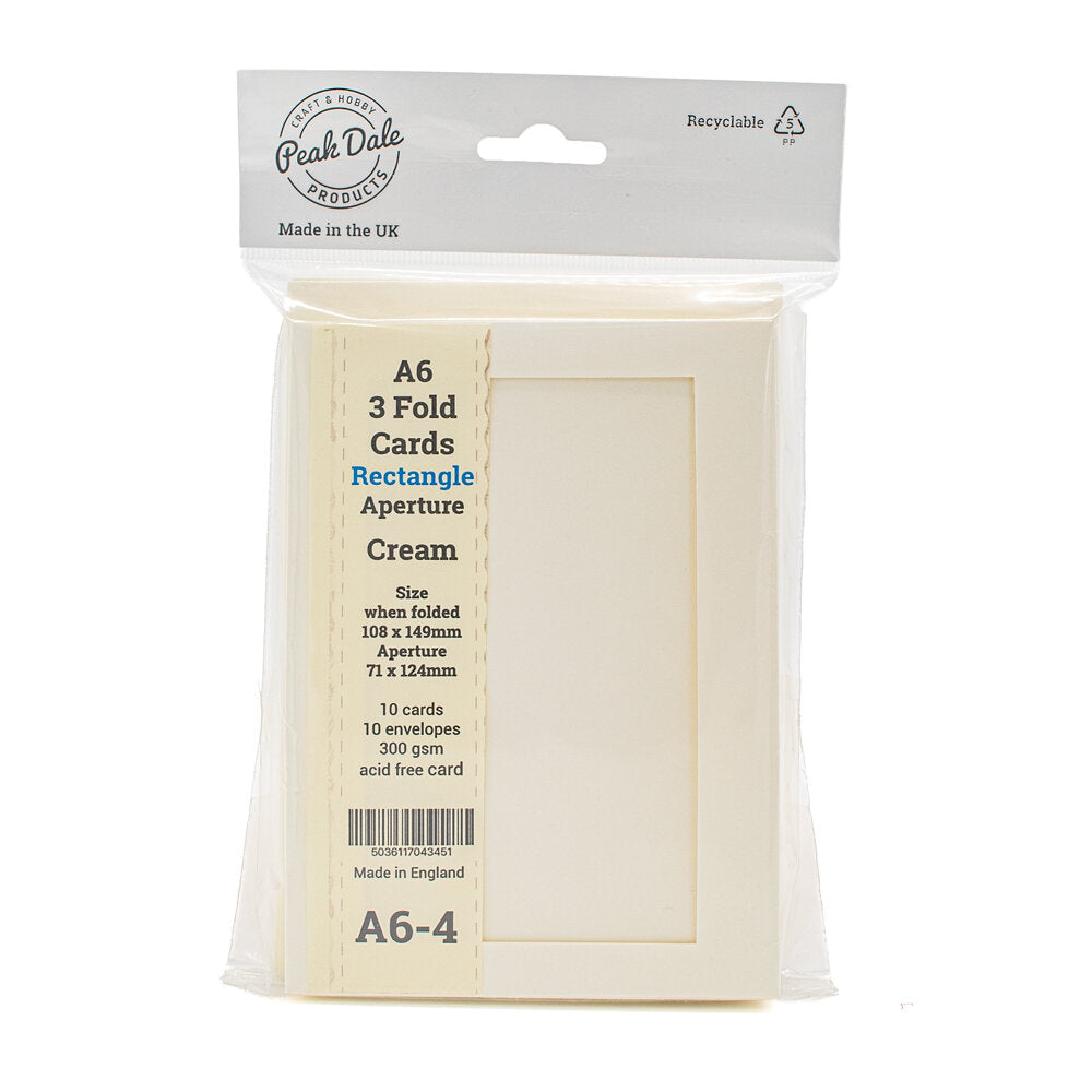 Cards A6 Cream with Rect Aperture (10) - A6-4