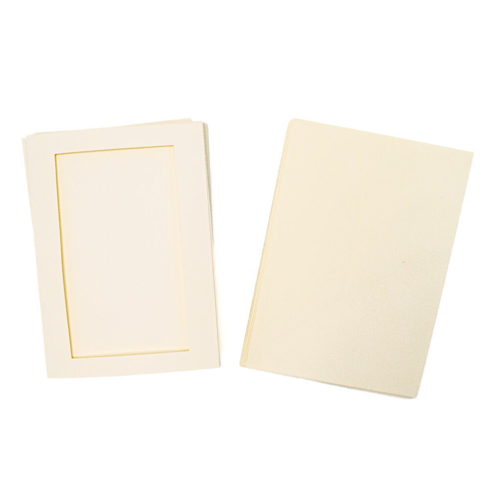 Cards A6 Cream with Rect Aperture (10) - A6-4