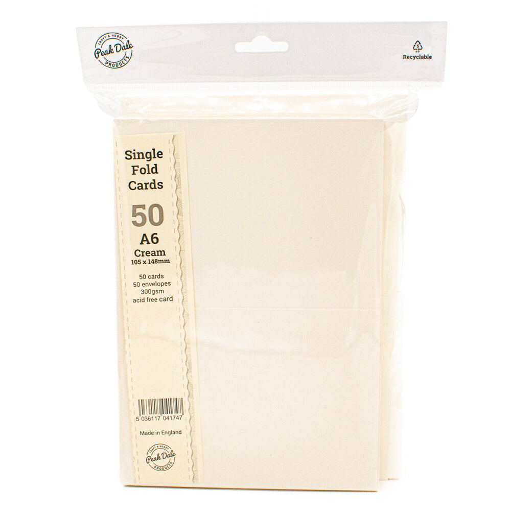Cards Singlefold 50 PACK A6 Cream