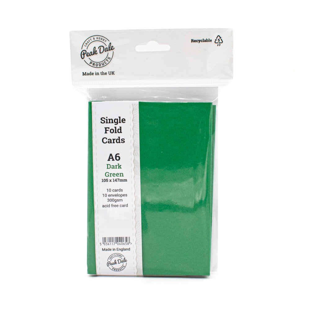 Cards Singlefold A6 Dark Green Pack of 10