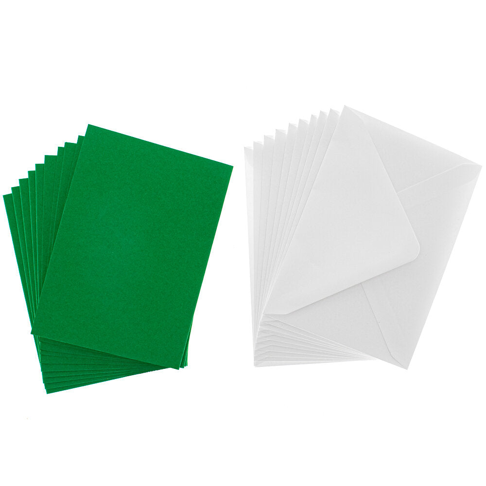 Cards Singlefold A6 Dark Green Pack of 10