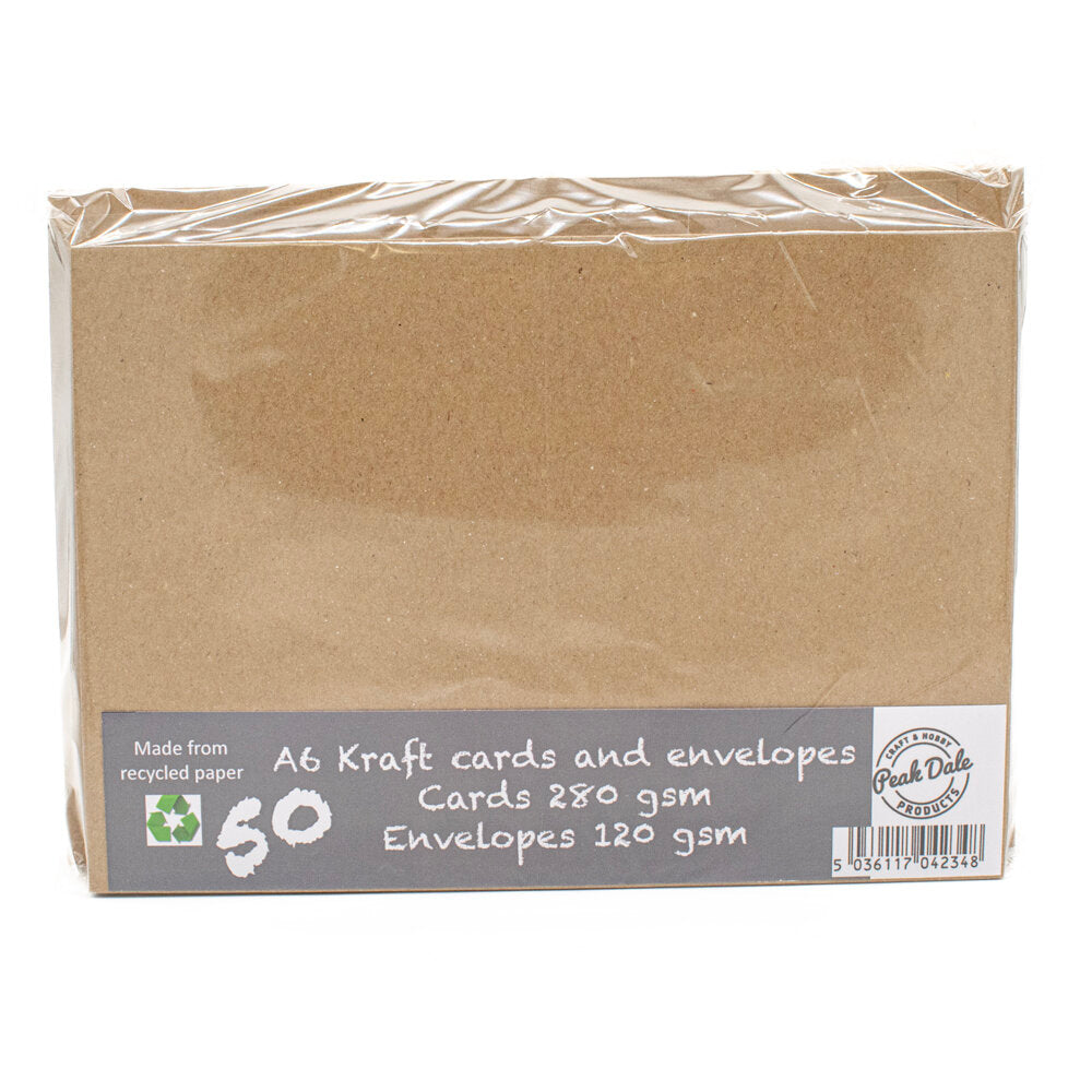 Cards Singlefold 50 PACK A6 Brown Kraft