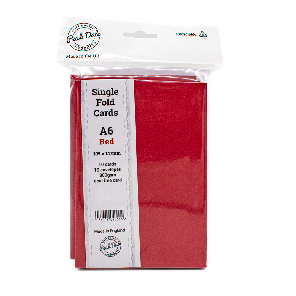 Cards Singlefold A6 Red Pack of 10
