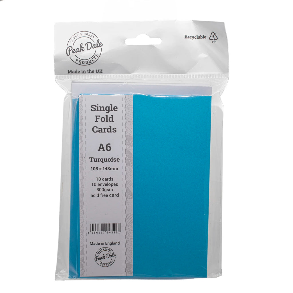 Cards Singlefold A6 Turquoise Pack of 10