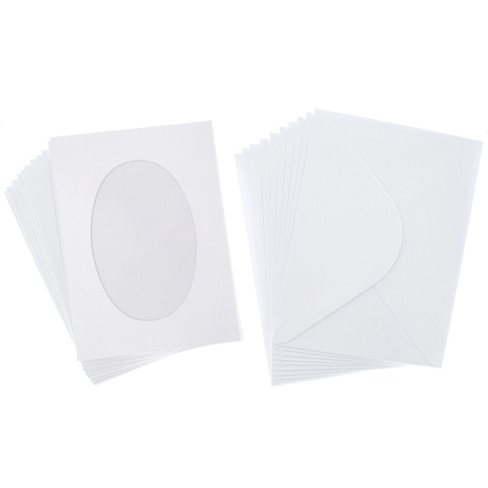 Cards A6 White with Oval Aperture Pack of 10 - A6-1