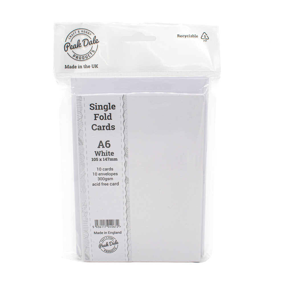 Cards Singlefold A6 White Pack of 10