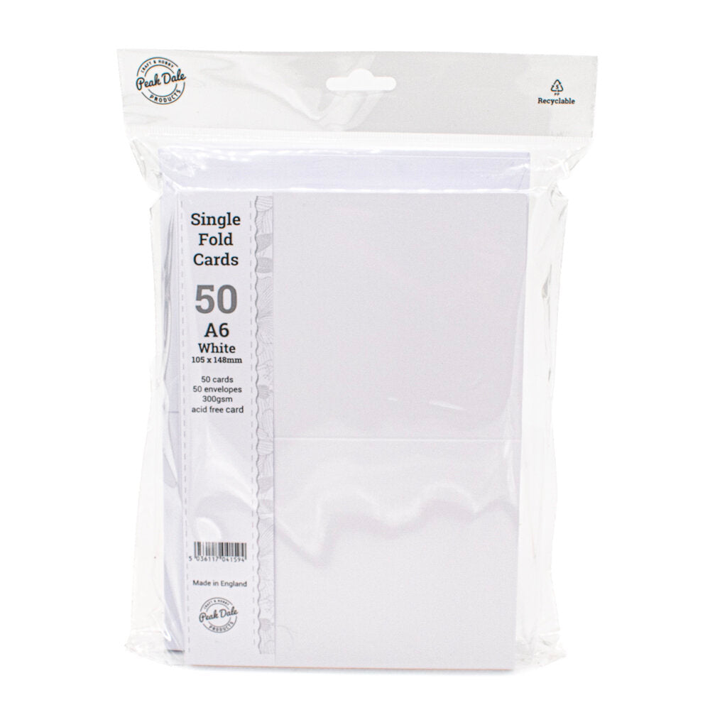 Cards Singlefold 50 PACK A6 White
