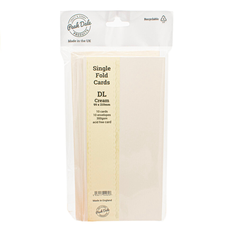 Cards Singlefold DL Cream Pack of 10