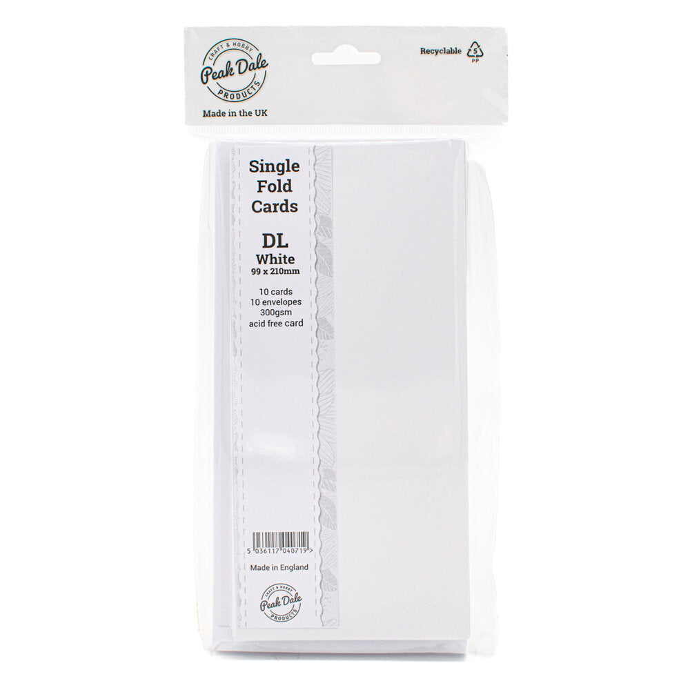 Cards Singlefold DL White Pack of 10