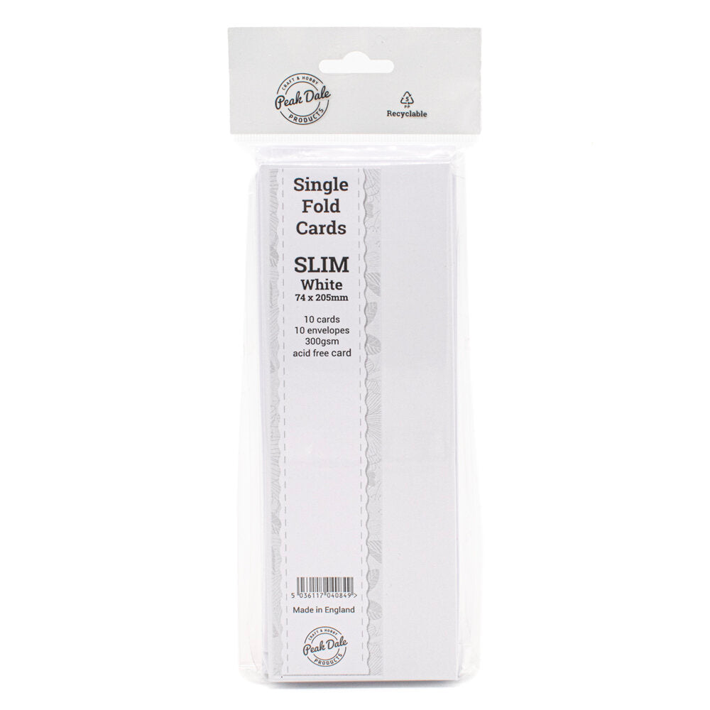 Cards Singlefold Slim White Pack of 10