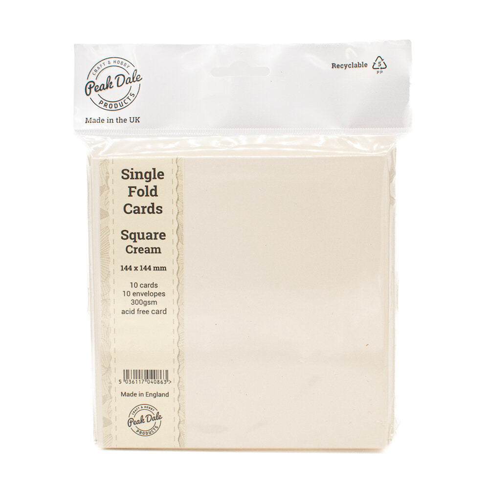 Cards Singlefold Square 144mm Cream Pack of 10