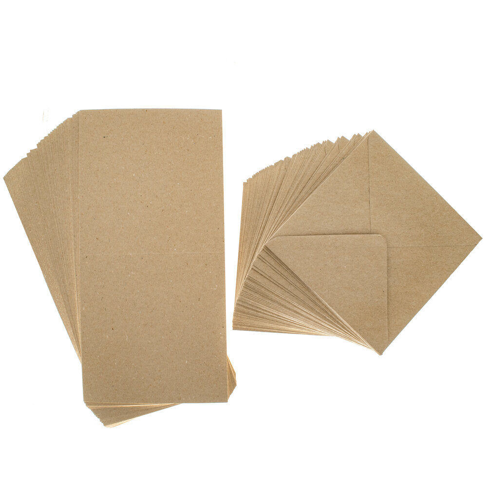 Cards Singlefold 50 PACK SQ Brown Kraft