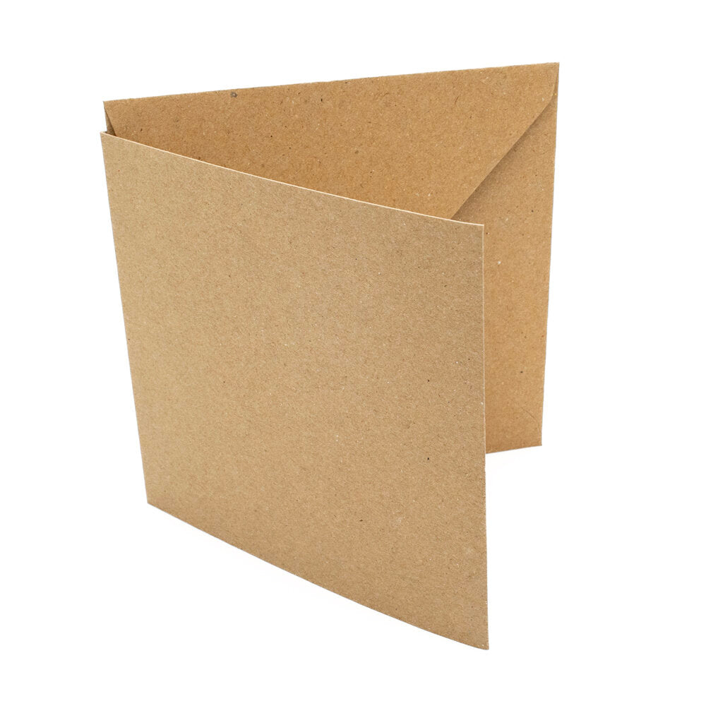 Cards Singlefold 50 PACK SQ Brown Kraft