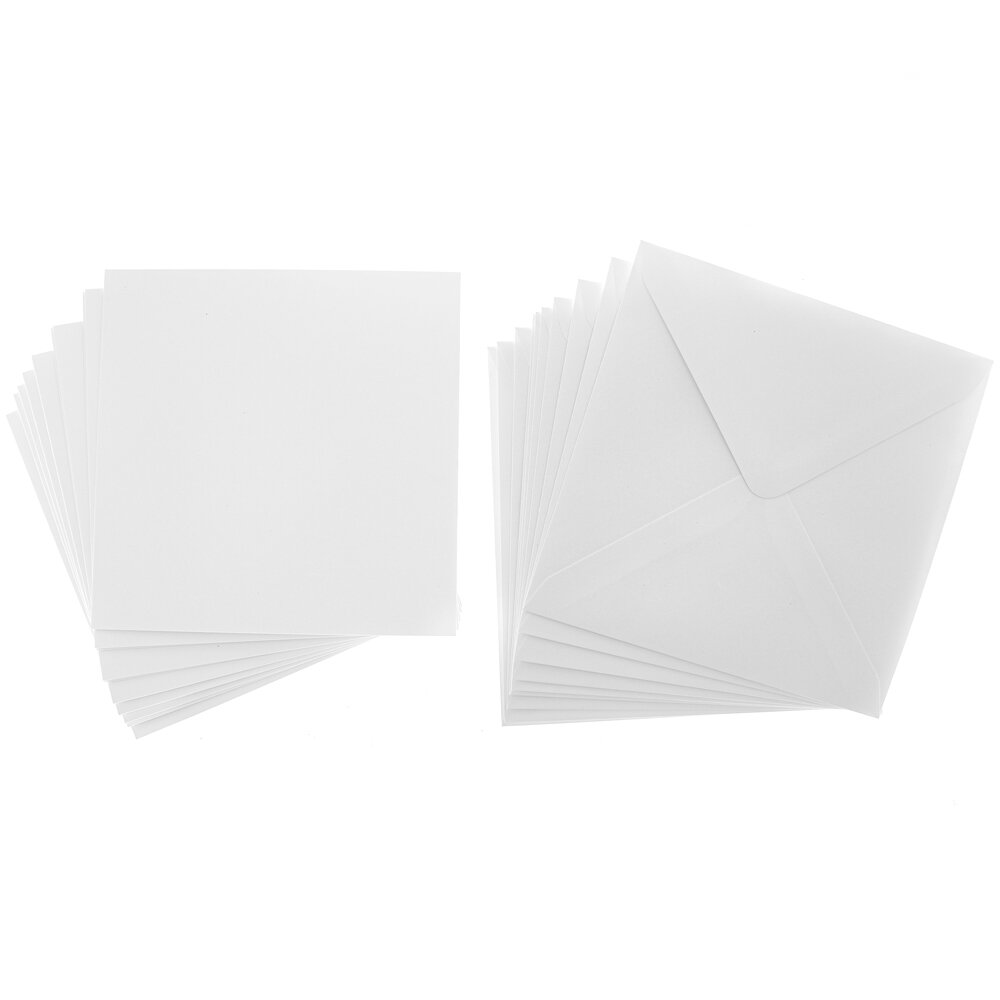 Cards Singlefold Square 144mm White Pack of 10