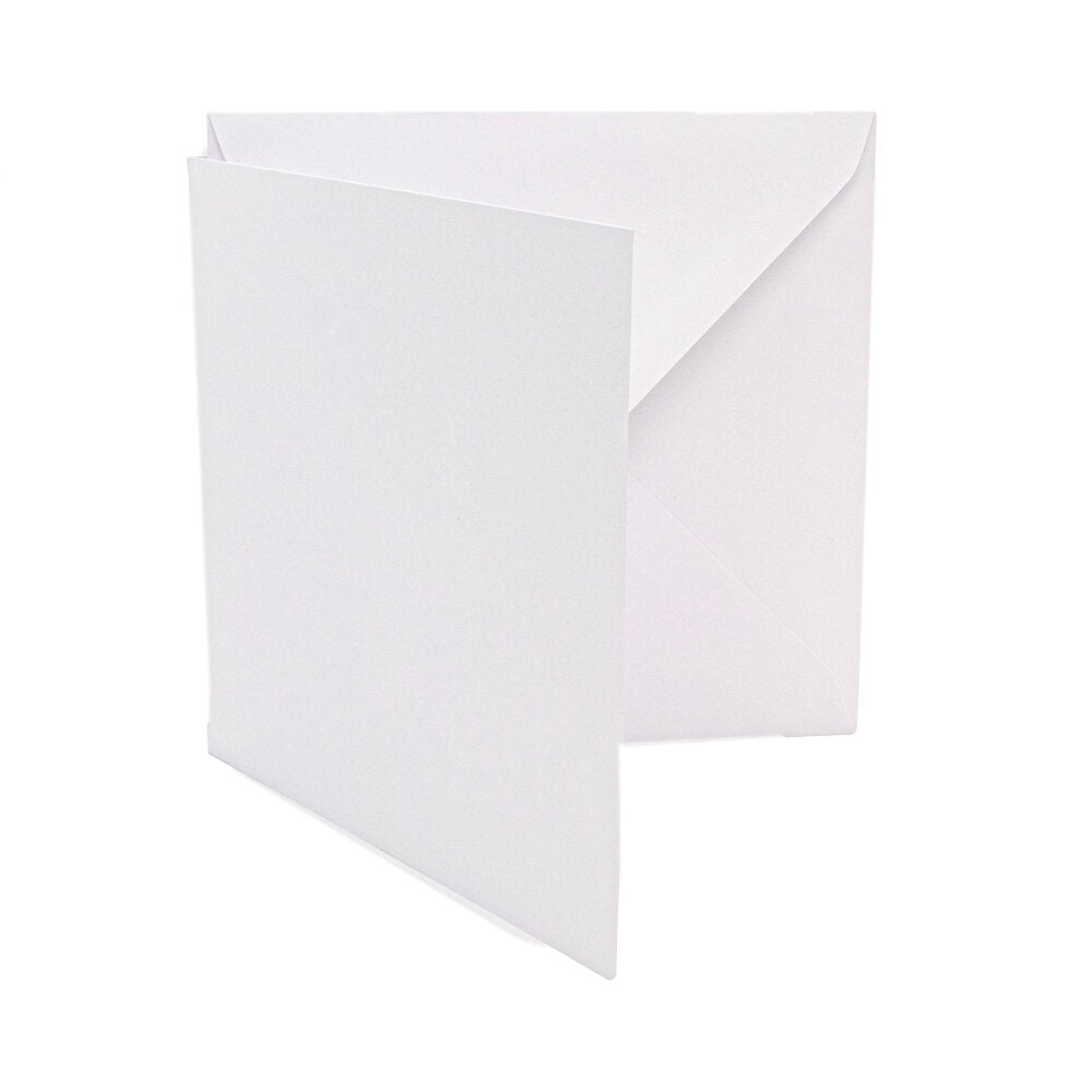 Cards Singlefold Square 144mm White Pack of 10
