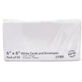 Cards Singlefold 50 PACK 6x6 Square White