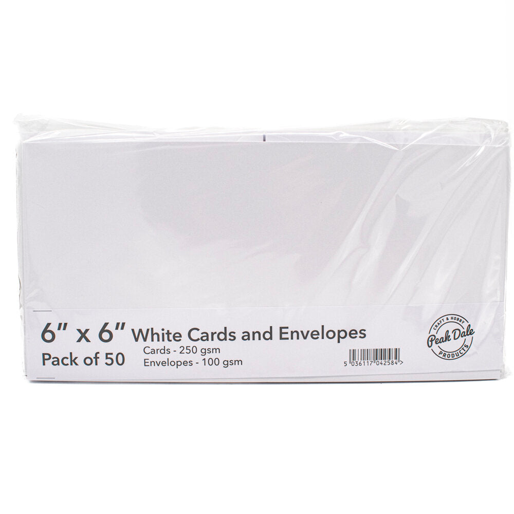 Cards Singlefold 50 PACK 6x6 Square White