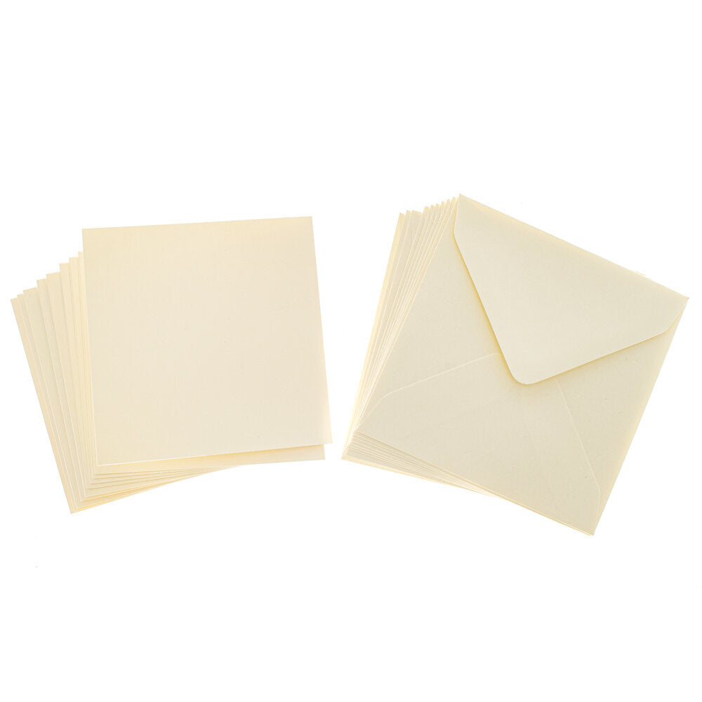 Cards Singlefold SMALL Square Cream Pack of 10