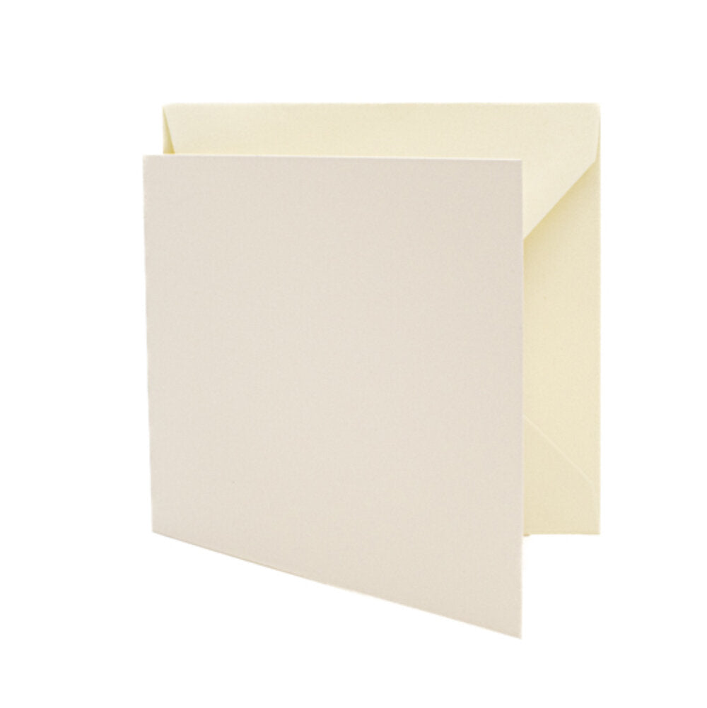 Cards Singlefold SMALL Square Cream Pack of 10