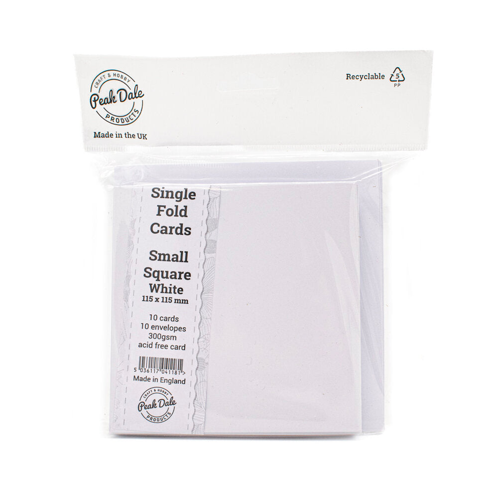 Cards Singlefold SMALL Square White Pack of 10