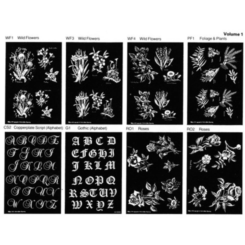 Swiss Glass Engraving Patterns Vol 1 Pack of 8 PP1