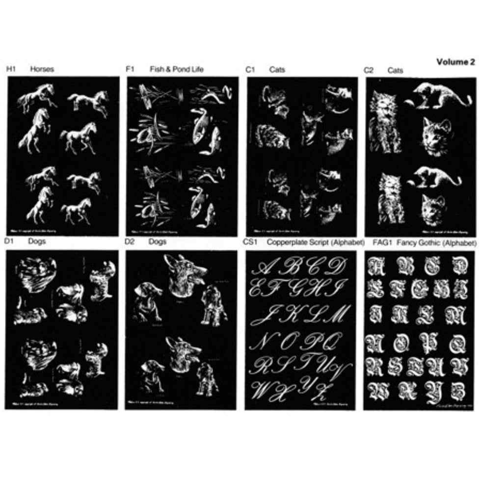 Swiss Glass Engraving Patterns Vol 2 Pack of 8 PP2