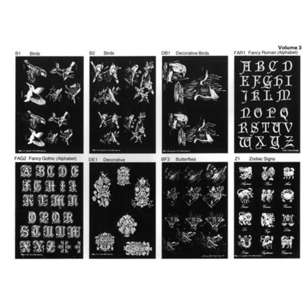 Swiss Glass Engraving Patterns Vol 3 Pack of 8 PP3