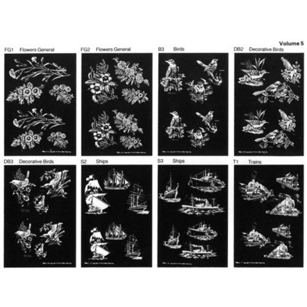 Swiss Glass Engraving Patterns Vol 5 Pack of 8 PP5