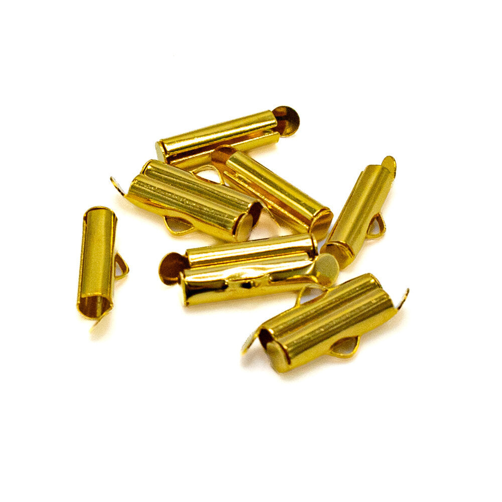 Slider Ends 15mm Gilt Plated Pack of 10