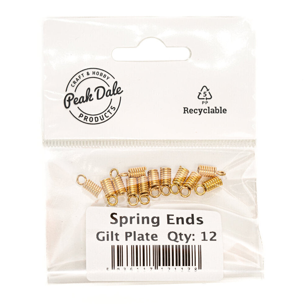 Spring Ends Gilt Plated Pack of 12