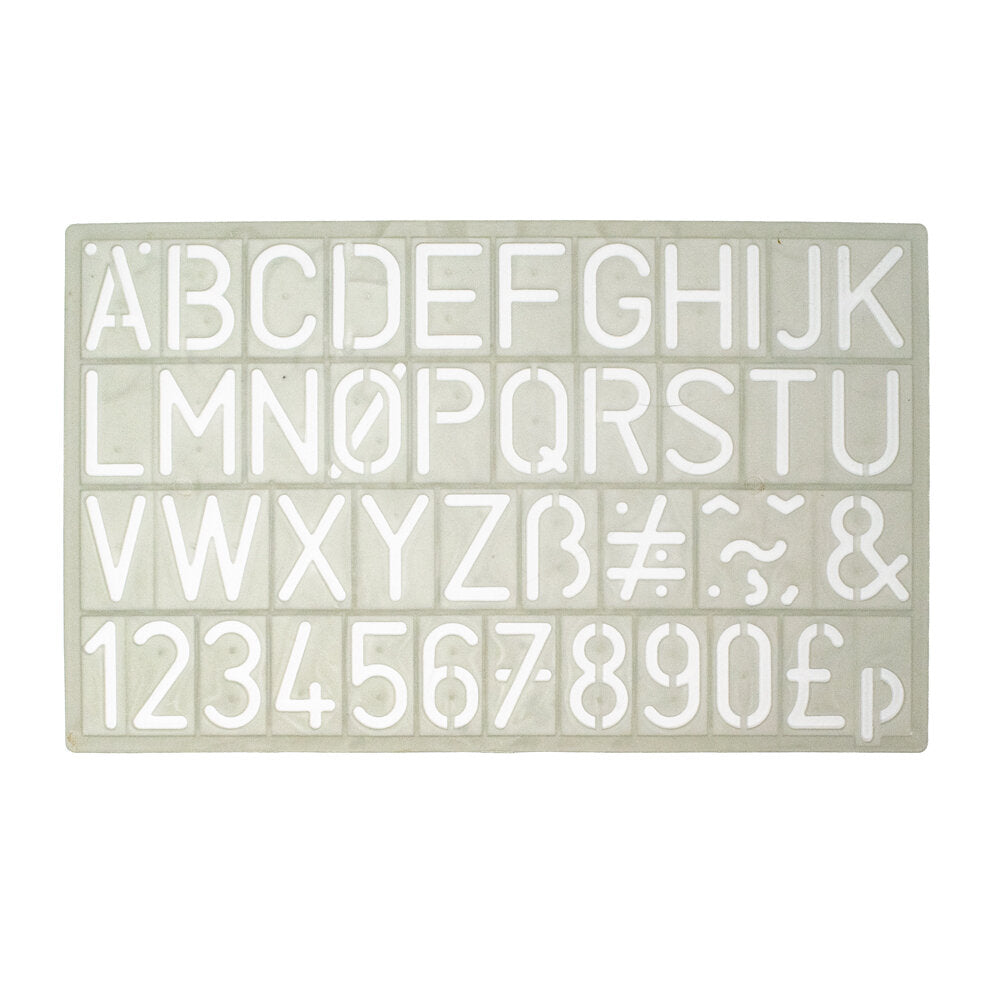 Stencils Lettering 5mm - 30mm Set of 4