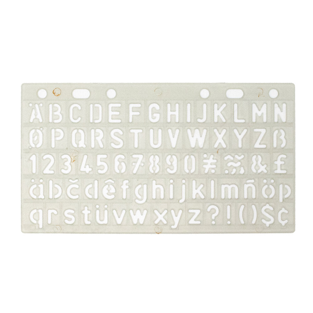 Stencils Lettering 5mm - 30mm Set of 4