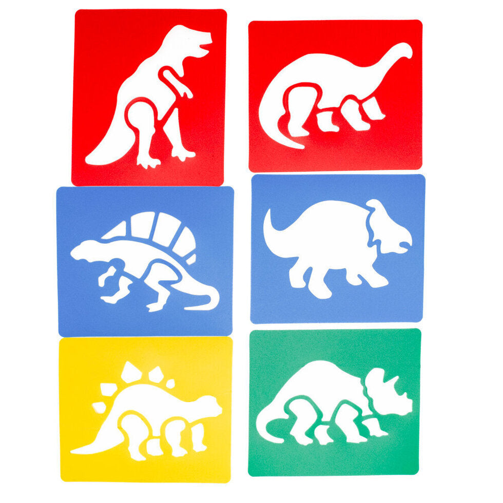 Stencils Dinosaur, 1 each of 6 designs