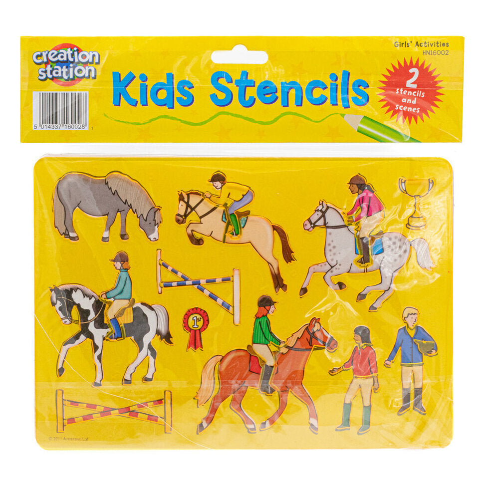 Stencils Girl's Activities Horse/Sport Set of 2