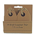 Luggage Tags Brown Kraft 7.5 x 4.5 cm Pack of 10