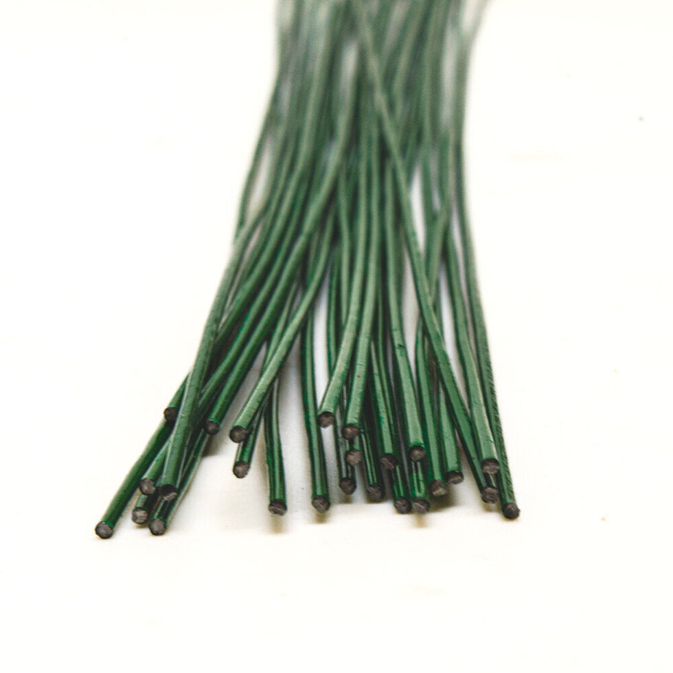 Green Stem Wire 0.9mm x 14" - Bundle of 25