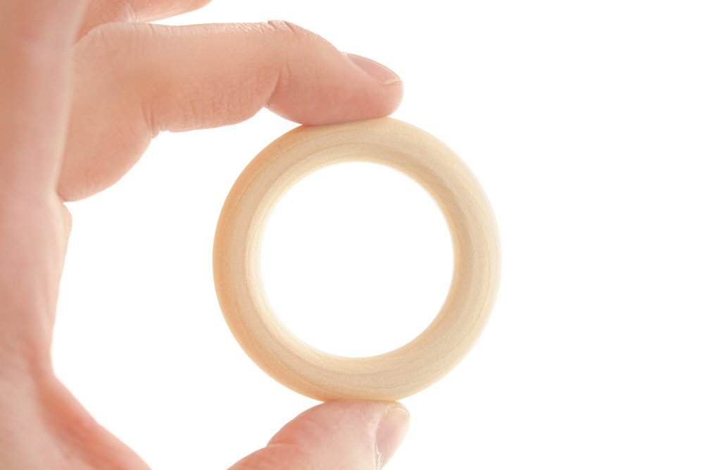 Wooden Macrame Ring 55mm pack of 6